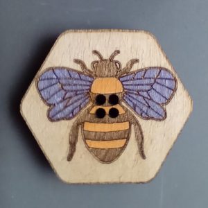 Large Button - Bee on Honeycomb