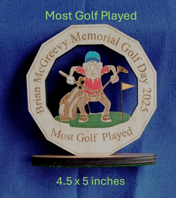 Golf Trophy - Most Golf Played "wooden spoon"