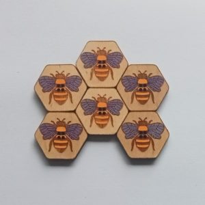 Large Button - Bee on Honeycomb