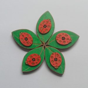 Large Button - Ladybird on Leaf